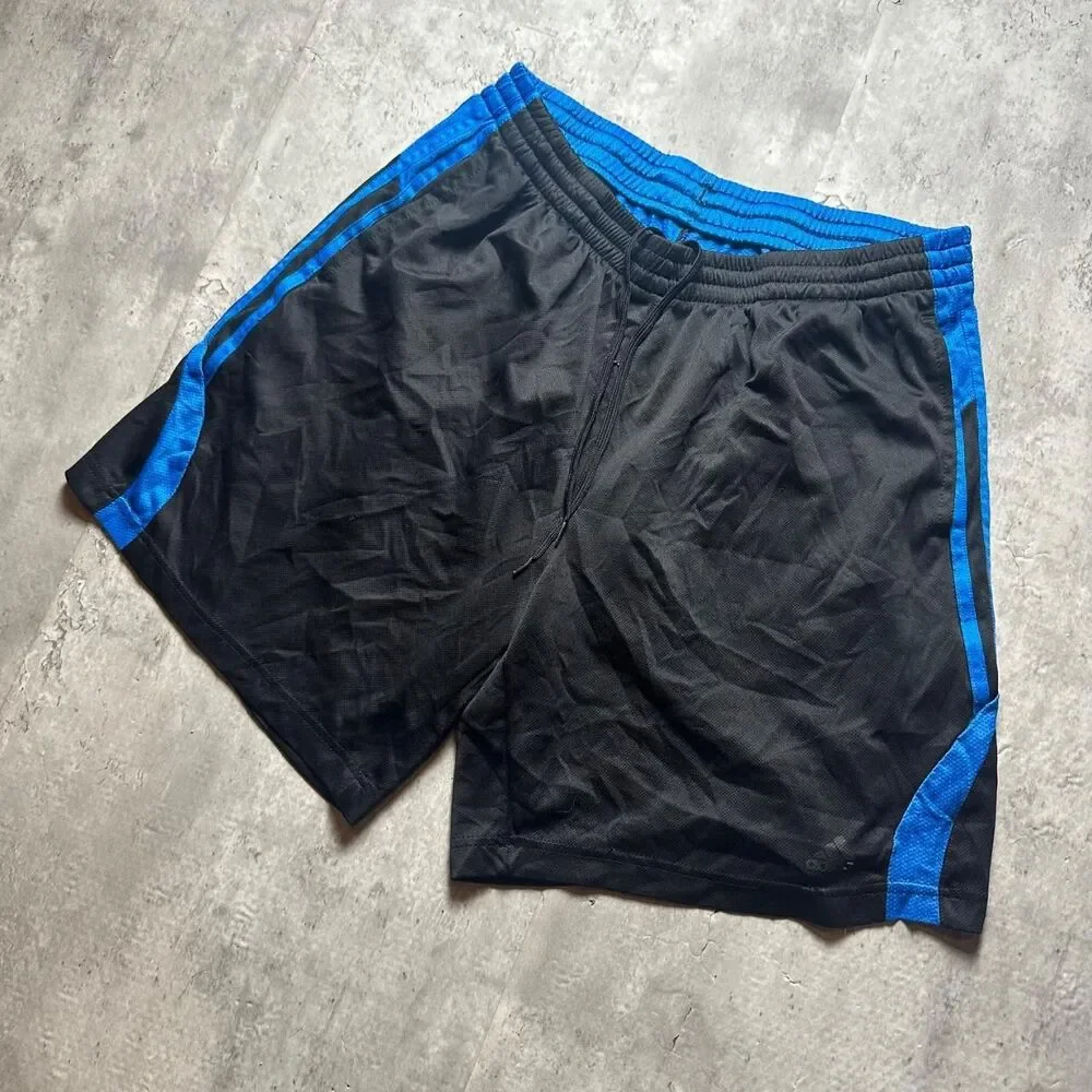 Adidas Men's Black and Blue Shorts